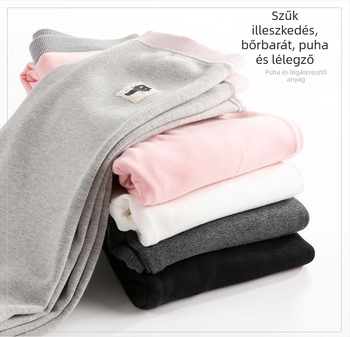 Béléses pamut leggings télihez, vastag anyag, középmagas derekú, rövid hossz, karcsú fazon