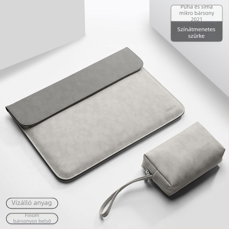 Huawei MateBook 14s és Apple notebookokhoz készült laptop tok, PU anyag, belső bélés szintetikus bőrrel, városi minimalist stílus