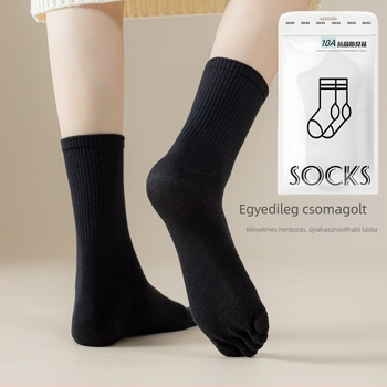 Női ötujjas pamut zokni, elválasztott ujjakkal, antibakteriális, nedvszívó és szagtalanító, 70% pamut, 25% poliészter, 5% elasztán