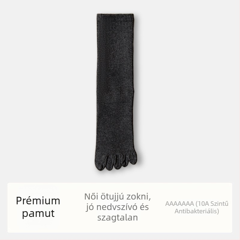 Női ötujjas pamut zokni, elválasztott ujjakkal, antibakteriális, nedvszívó és szagtalanító, 70% pamut, 25% poliészter, 5% elasztán