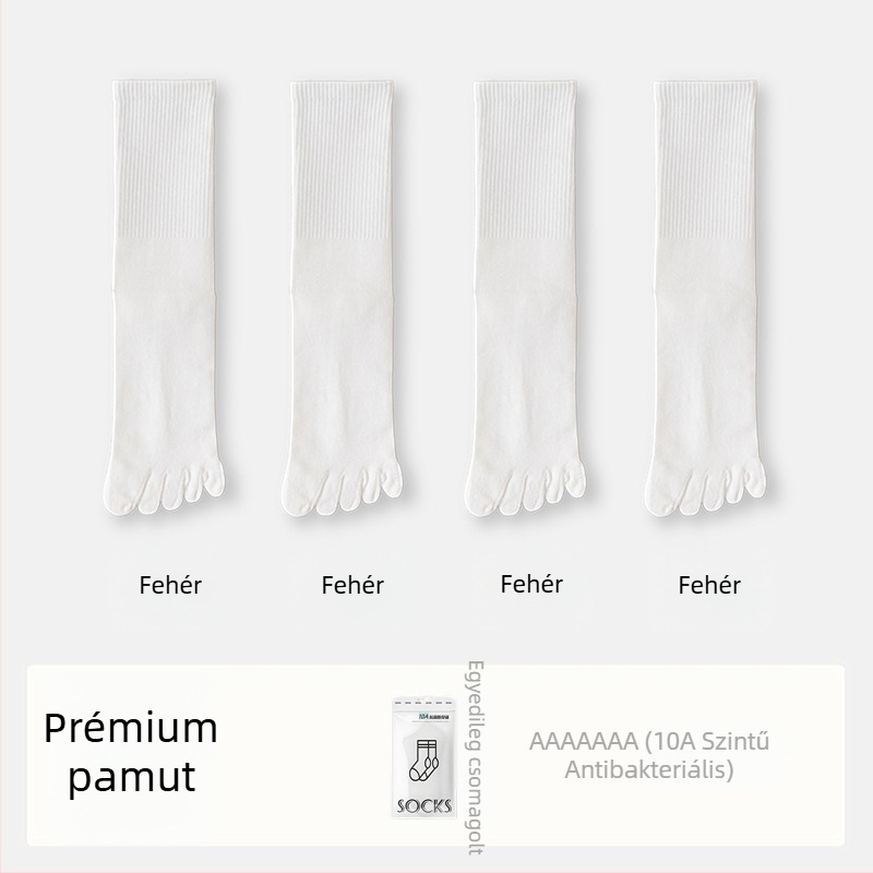 Női ötujjas pamut zokni, elválasztott ujjakkal, antibakteriális, nedvszívó és szagtalanító, 70% pamut, 25% poliészter, 5% elasztán