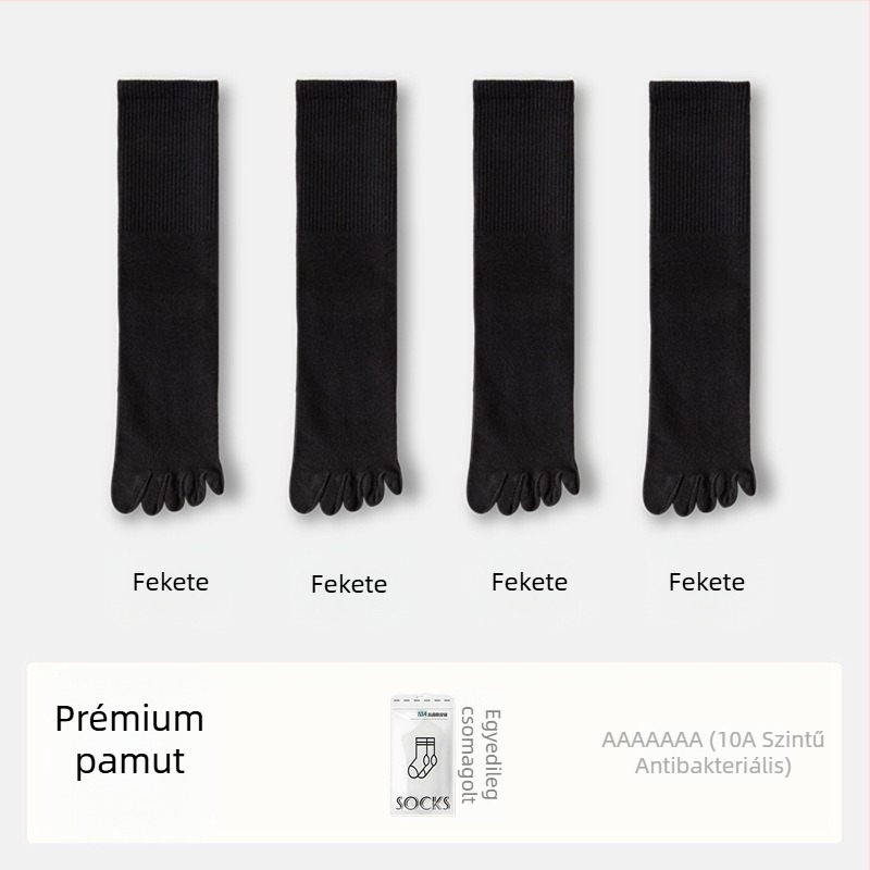 Női ötujjas pamut zokni, elválasztott ujjakkal, antibakteriális, nedvszívó és szagtalanító, 70% pamut, 25% poliészter, 5% elasztán