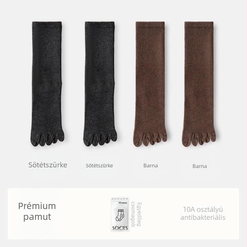 Női ötujjas pamut zokni, elválasztott ujjakkal, antibakteriális, nedvszívó és szagtalanító, 70% pamut, 25% poliészter, 5% elasztán
