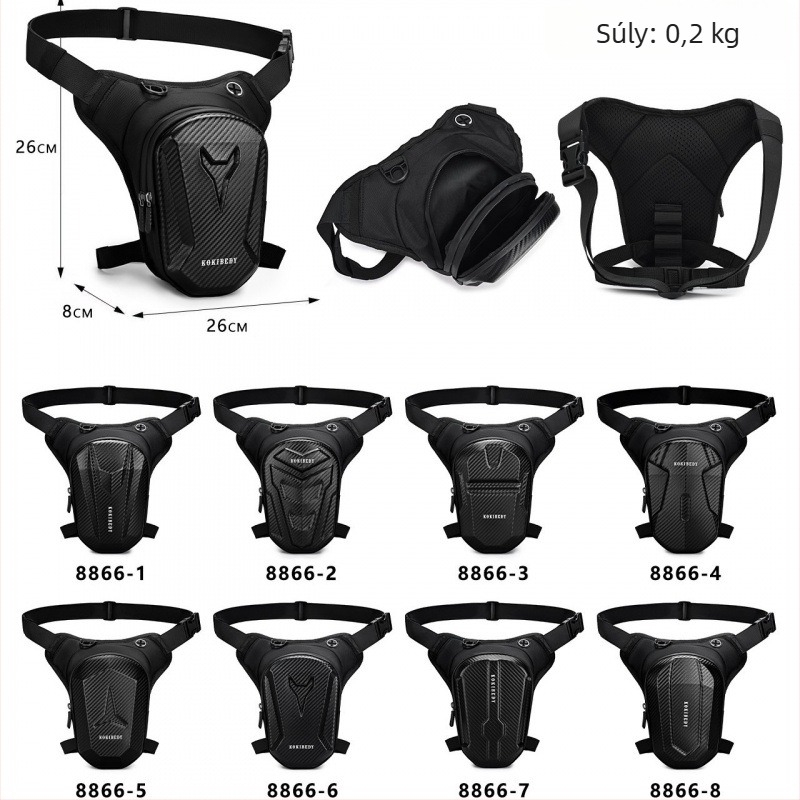 Férfi motoros deréktáska, street stílus, Oxford vászon, ultra könnyű, poliészter bélés