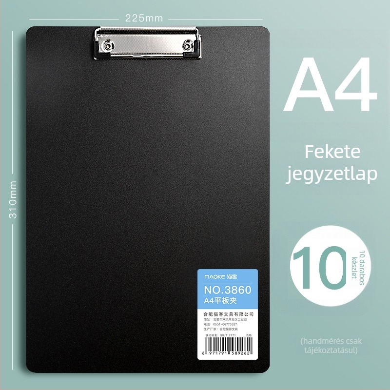 A4-es PVC klip­tábla, modell 3860, diákoknak, függőleges