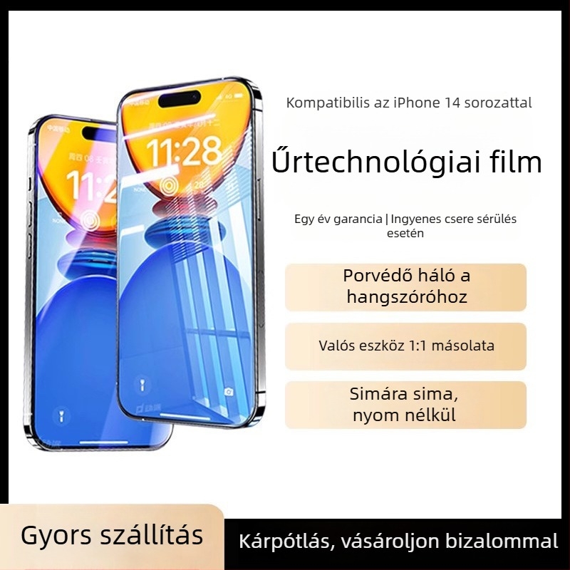 Kérgesített üveg kijelzővédő anti-peep és ütésvédelmi funkcióval iPhone 11–14 Pro/Max