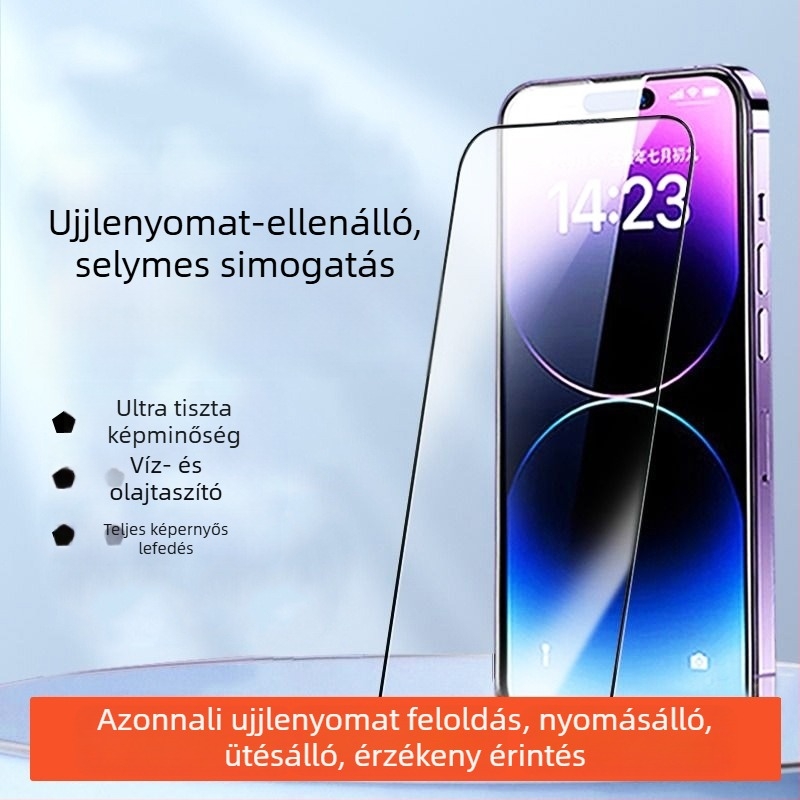 Kérgesített üveg kijelzővédő anti-peep és ütésvédelmi funkcióval iPhone 11–14 Pro/Max