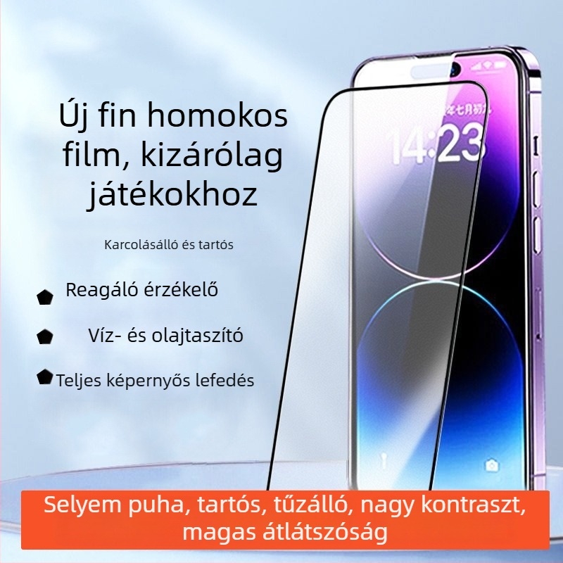 Kérgesített üveg kijelzővédő anti-peep és ütésvédelmi funkcióval iPhone 11–14 Pro/Max