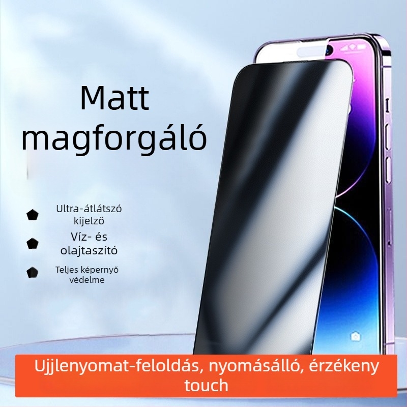 Kérgesített üveg kijelzővédő anti-peep és ütésvédelmi funkcióval iPhone 11–14 Pro/Max