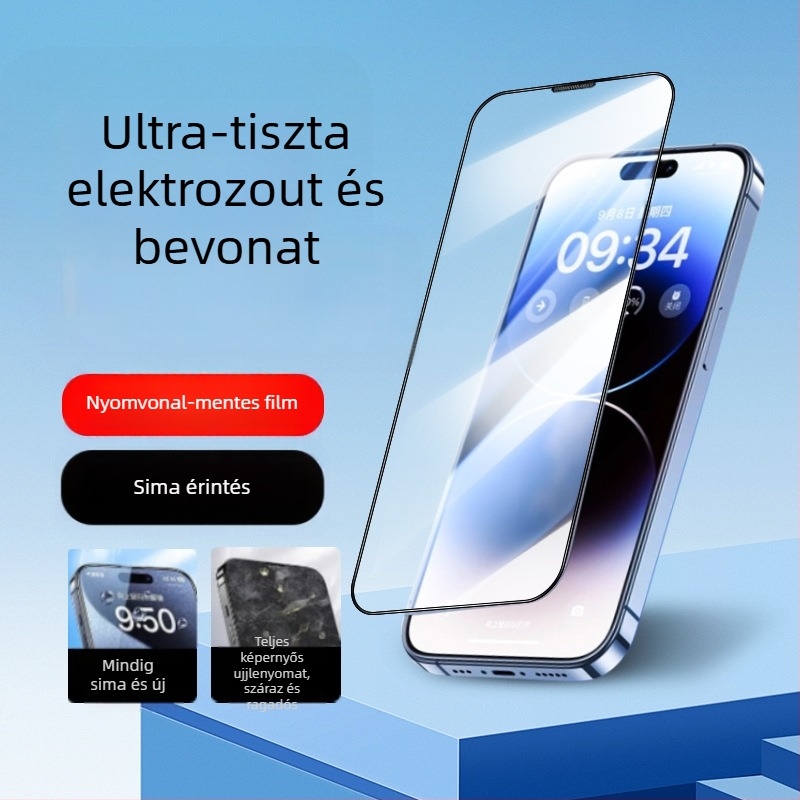 Kérgesített üveg kijelzővédő anti-peep és ütésvédelmi funkcióval iPhone 11–14 Pro/Max