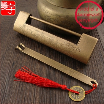 Horizontális szekrényzár sárgarézből, új kínai stílus, antik-retro megjelenés, modell Thickened Lock, Chengyu márka