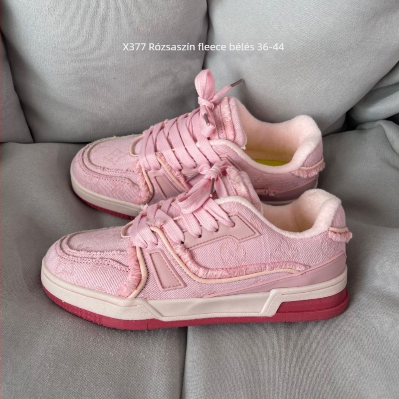 Denim felsőrészű sneakers, kerek orr, lélegző, PU talp, alacsony boka