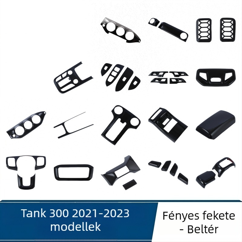 Tank 300 belső kiegészítők 2021–2023 modellhez – ABS műanyag, X6644D33, ragasztóval történő telepítés, váltókeret, belső kartámasz, központi konzol levegő kimenet