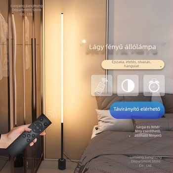 LED állólámpa szemvédővel, modern minimalista stílus, nappalira és hálószobába, függőleges saroklámpa, hangulatvilágítás, távirányító