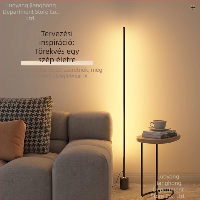 LED állólámpa szemvédővel, modern minimalista stílus, nappalira és hálószobába, függőleges saroklámpa, hangulatvilágítás, távirányító