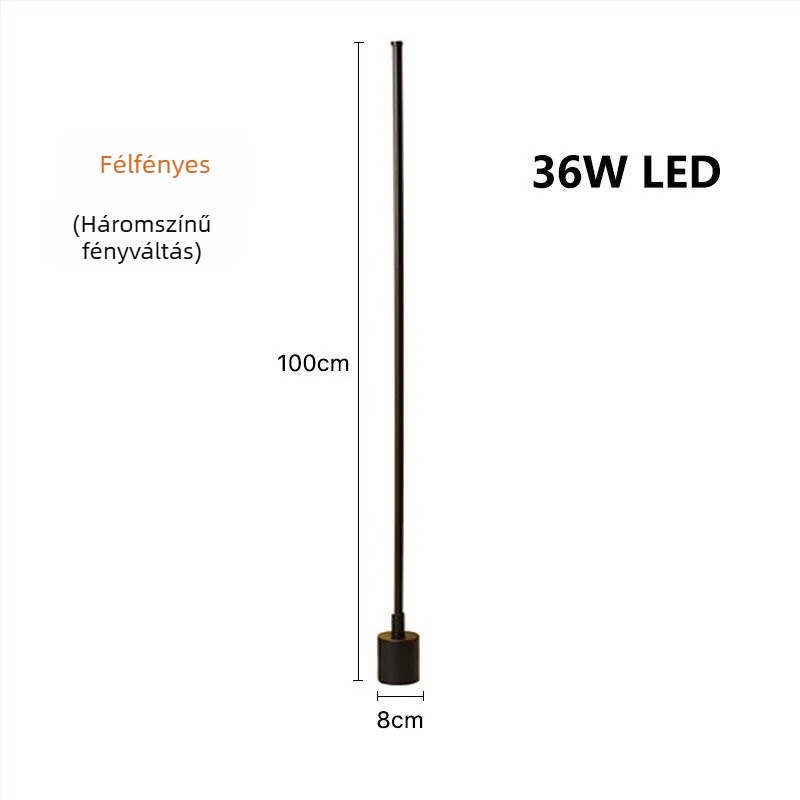 LED állólámpa szemvédővel, modern minimalista stílus, nappalira és hálószobába, függőleges saroklámpa, hangulatvilágítás, távirányító