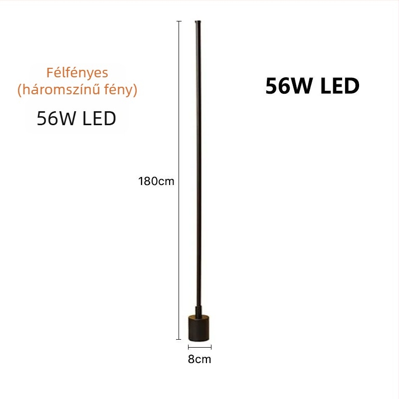 LED állólámpa szemvédővel, modern minimalista stílus, nappalira és hálószobába, függőleges saroklámpa, hangulatvilágítás, távirányító