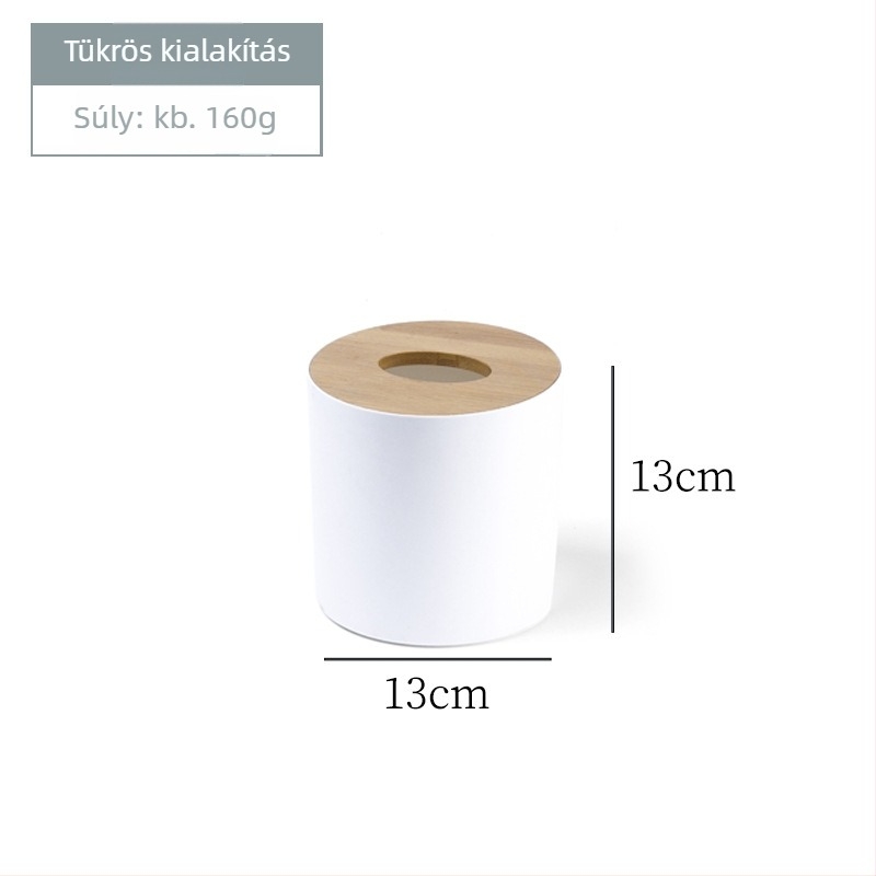 Törlőkendő doboz bambusz/plasztik anyagból, levehető papírtörlő, modern minimalista kialakítású, többfunkciós