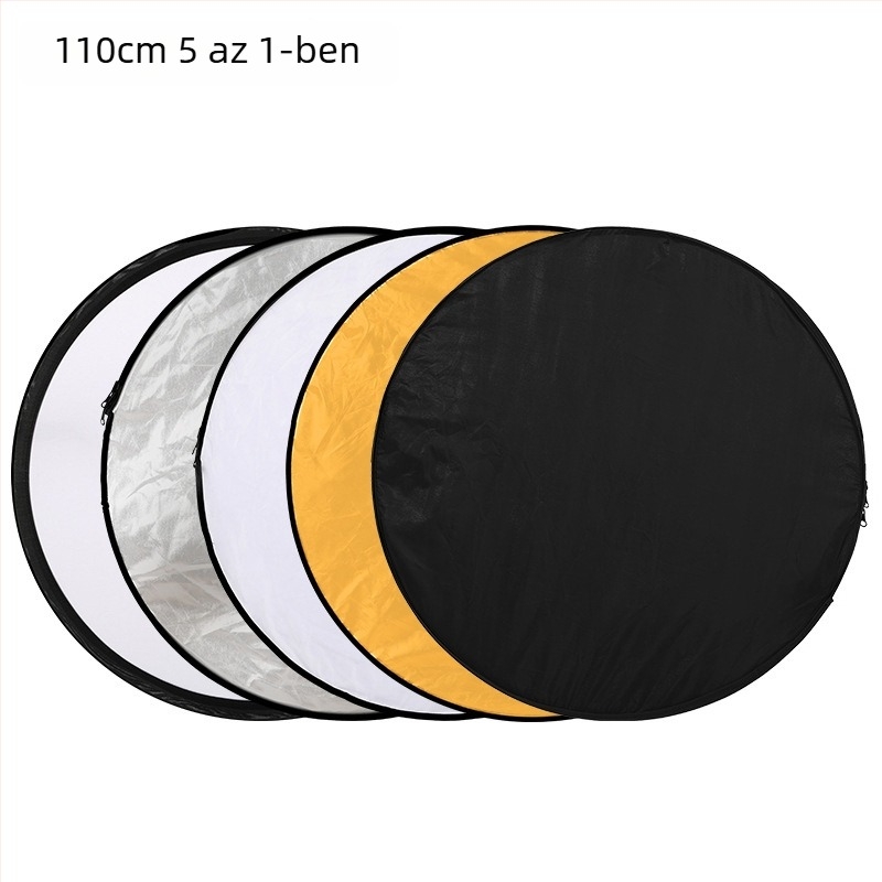 Reflektor, hordozható kerek, kettős felületű, összecsukható, 5-in-1/7-in-1, termékfotózásra (Márka: Cario; Modell: Reflector; Piacra került: 2022)