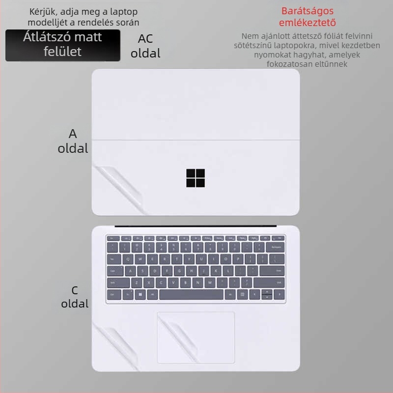Surface Laptop Studio2 héjfilm védő, PVC anyag, dedikált film, Microsoft Notebookhoz