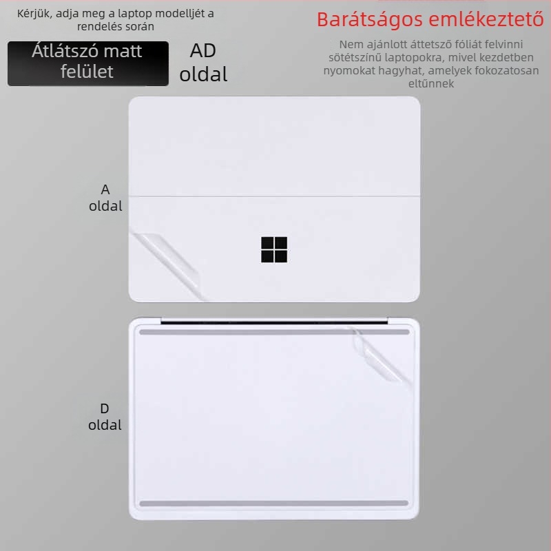 Surface Laptop Studio2 héjfilm védő, PVC anyag, dedikált film, Microsoft Notebookhoz