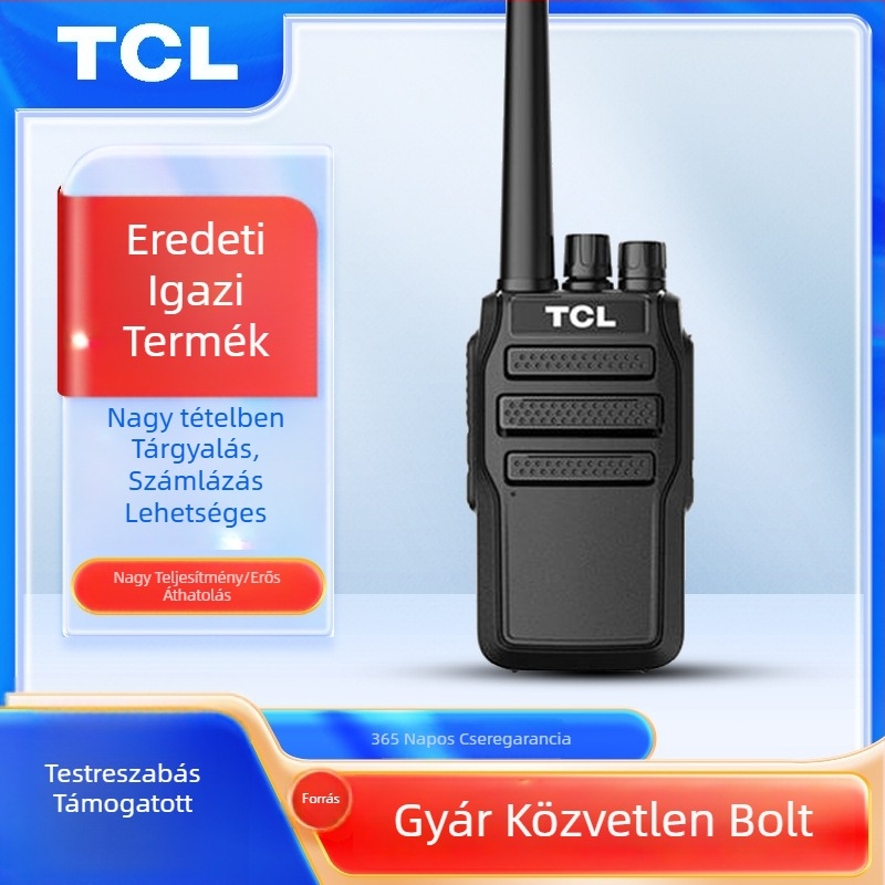 TCL analóg kétutas rádió HT8/HT9 kültéri nagy teljesítményű, 16 csatorna, 400–480 MHz, 5W, 3–5 km, 3000 mAh