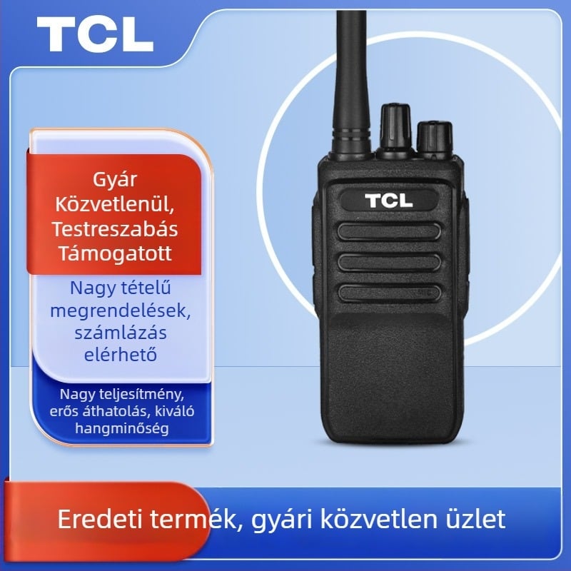 TCL analóg kétutas rádió HT8/HT9 kültéri nagy teljesítményű, 16 csatorna, 400–480 MHz, 5W, 3–5 km, 3000 mAh