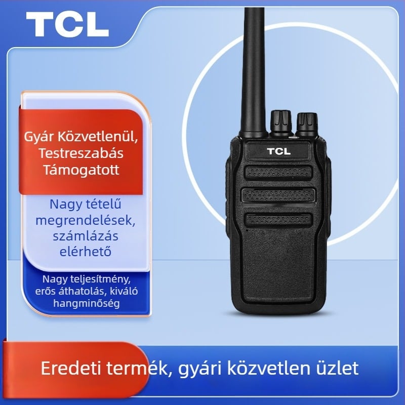 TCL analóg kétutas rádió HT8/HT9 kültéri nagy teljesítményű, 16 csatorna, 400–480 MHz, 5W, 3–5 km, 3000 mAh