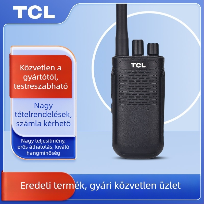 TCL analóg kétutas rádió HT8/HT9 kültéri nagy teljesítményű, 16 csatorna, 400–480 MHz, 5W, 3–5 km, 3000 mAh