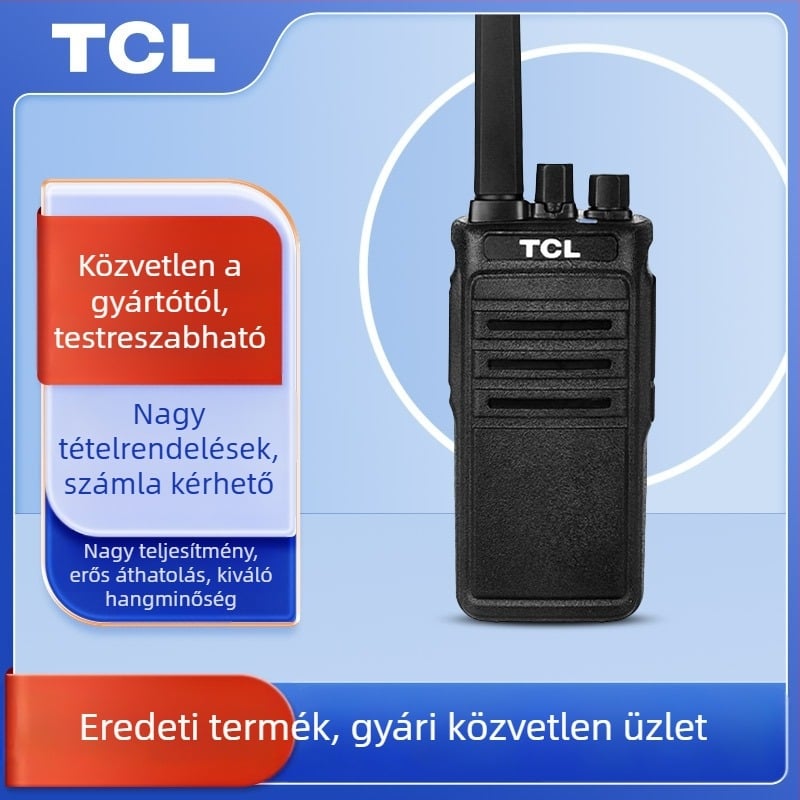 TCL analóg kétutas rádió HT8/HT9 kültéri nagy teljesítményű, 16 csatorna, 400–480 MHz, 5W, 3–5 km, 3000 mAh