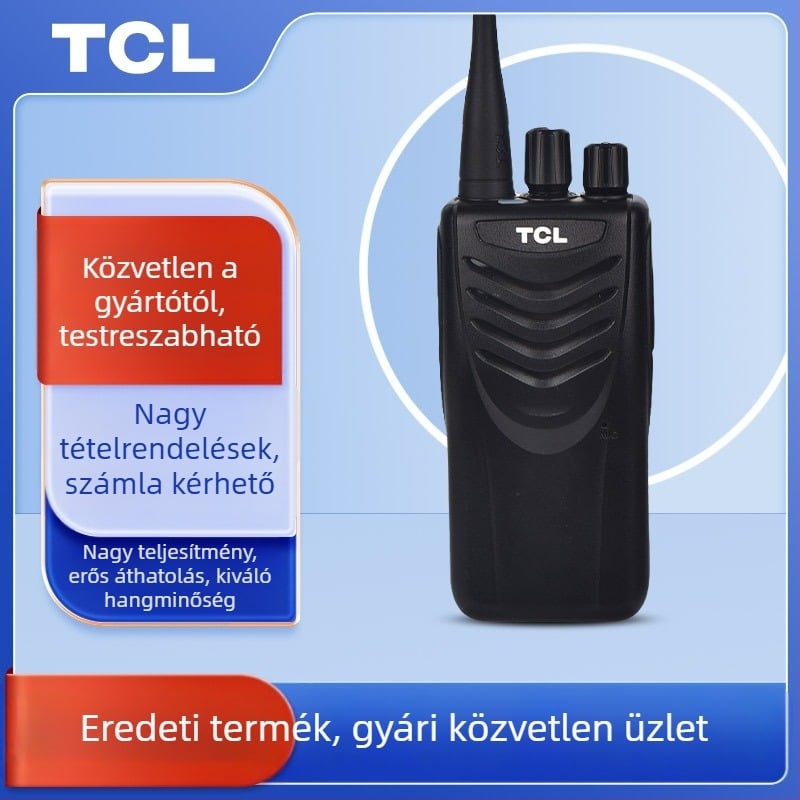 TCL analóg kétutas rádió HT8/HT9 kültéri nagy teljesítményű, 16 csatorna, 400–480 MHz, 5W, 3–5 km, 3000 mAh
