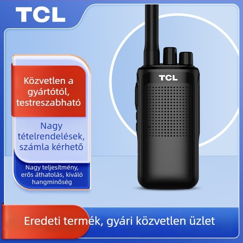 TCL analóg kétutas rádió HT8/HT9 kültéri nagy teljesítményű, 16 csatorna, 400–480 MHz, 5W, 3–5 km, 3000 mAh