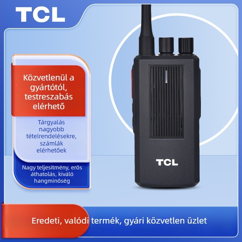 TCL analóg kétutas rádió HT8/HT9 kültéri nagy teljesítményű, 16 csatorna, 400–480 MHz, 5W, 3–5 km, 3000 mAh