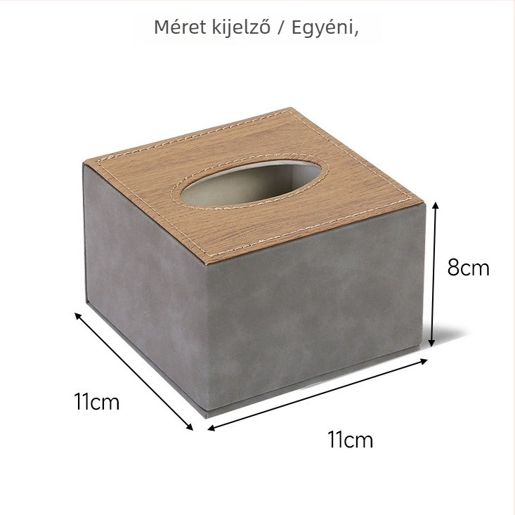 Bőr papírzsebkendő tartó a nappaliba — lapos papírzsebkendők, modern minimalist stílus, többfunkciós