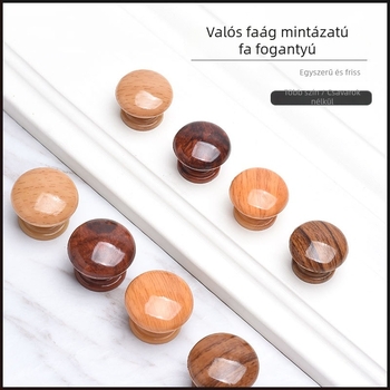Fából készült kör alakú szekrényfogantyú, trombita-stílus, felületkezelés vízátviteli, felületre szerelés, ajtókhoz és fiókokhoz, modern minimalista stílus