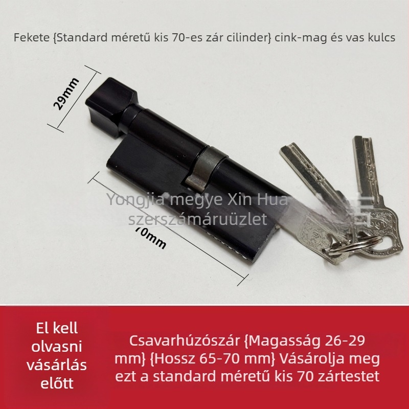 Zárhenger belső ajtóhoz, rézmaggal alumínium borítással, Modell 1, modern egyszerű stílus