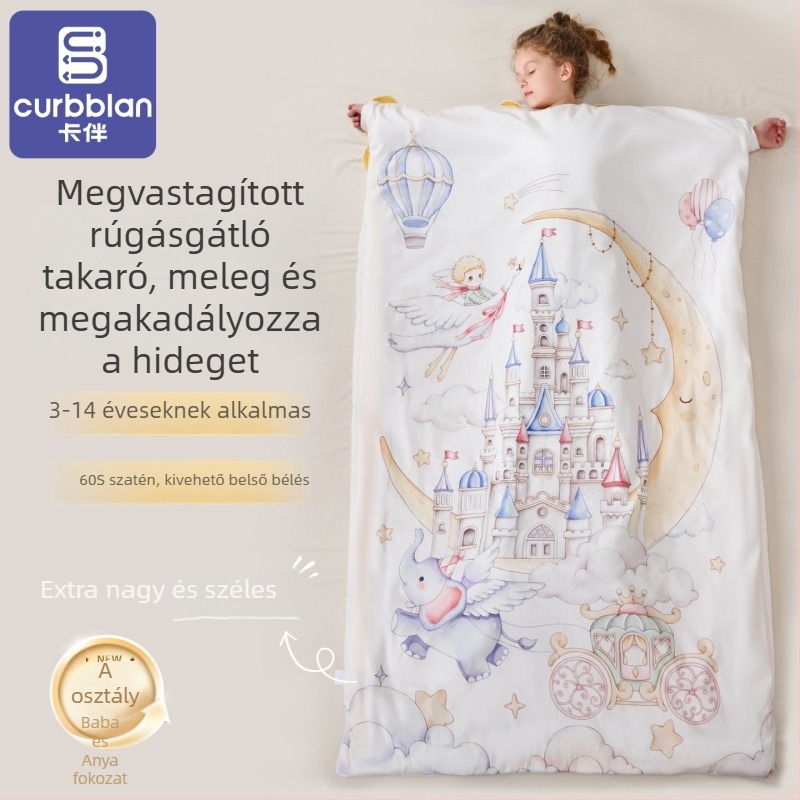 Gyerekeknek készült alvózsák vast plüss bélésével, ősz-télre, közepes és nagy méretű gyerekeknek, egész éves használatra