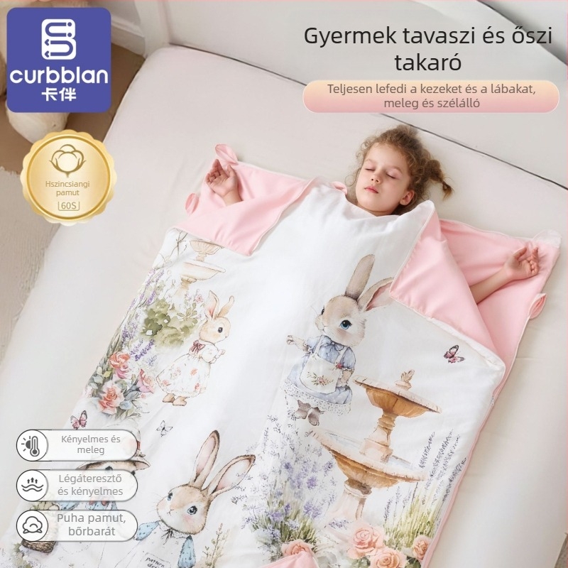 Gyerekeknek készült alvózsák vast plüss bélésével, ősz-télre, közepes és nagy méretű gyerekeknek, egész éves használatra