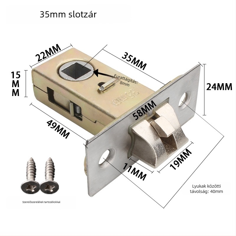 Vas anyagú zárzilinder ház- és fürdőajtókhoz, modern minimalist stílus, márka According to me ya