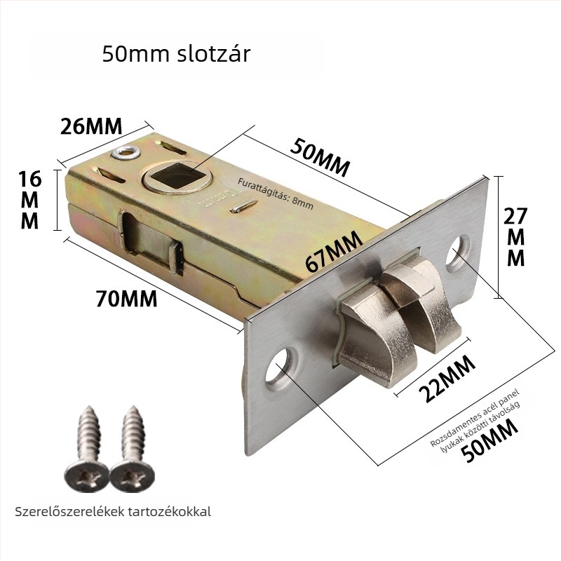 Vas anyagú zárzilinder ház- és fürdőajtókhoz, modern minimalist stílus, márka According to me ya