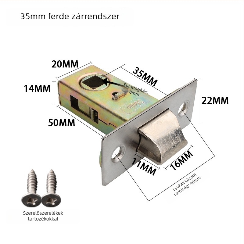 Vas anyagú zárzilinder ház- és fürdőajtókhoz, modern minimalist stílus, márka According to me ya