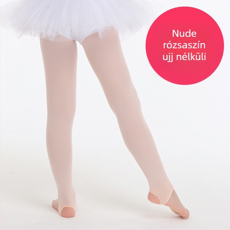 Gyerekeknek szóló táncos harisnya, velúr anyag, 75% Spandex, lélegző, izzadságfelszívódás, dezodorizálás