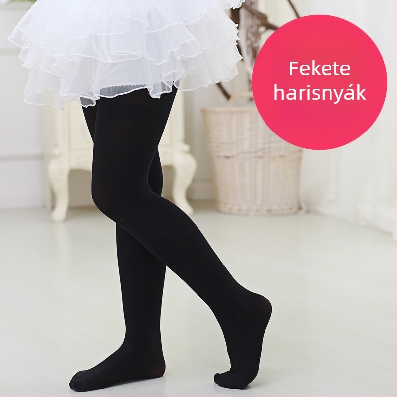 Gyerekeknek szóló táncos harisnya, velúr anyag, 75% Spandex, lélegző, izzadságfelszívódás, dezodorizálás