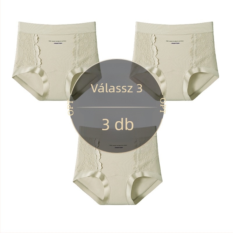 Női pamut alsónemű csipkével és jacquard mintával, középmagas derék, teljes csípőfedés, nagy rugalmasság