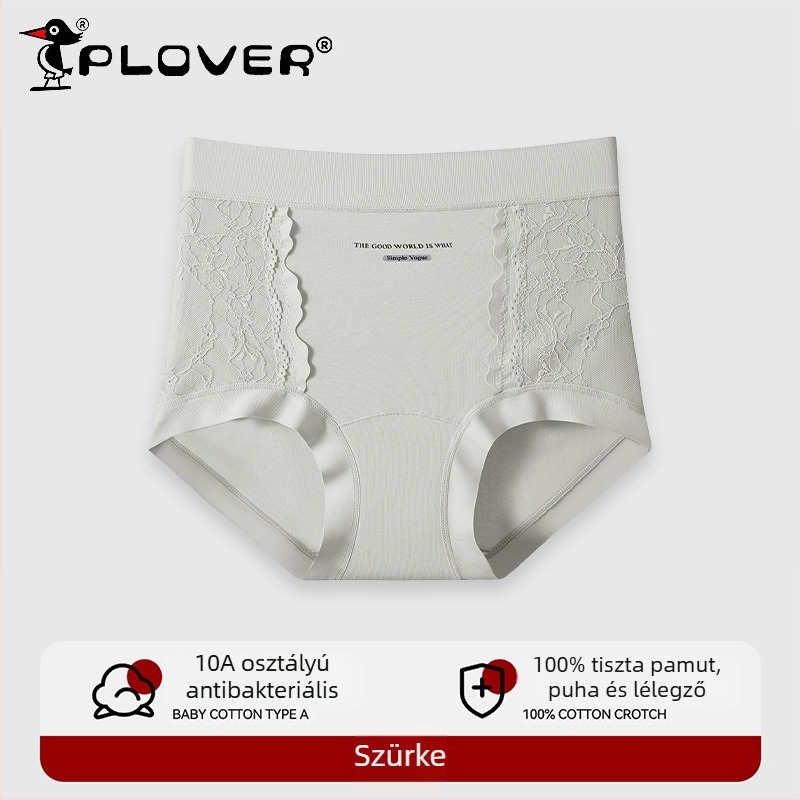 Női pamut alsónemű csipkével és jacquard mintával, középmagas derék, teljes csípőfedés, nagy rugalmasság