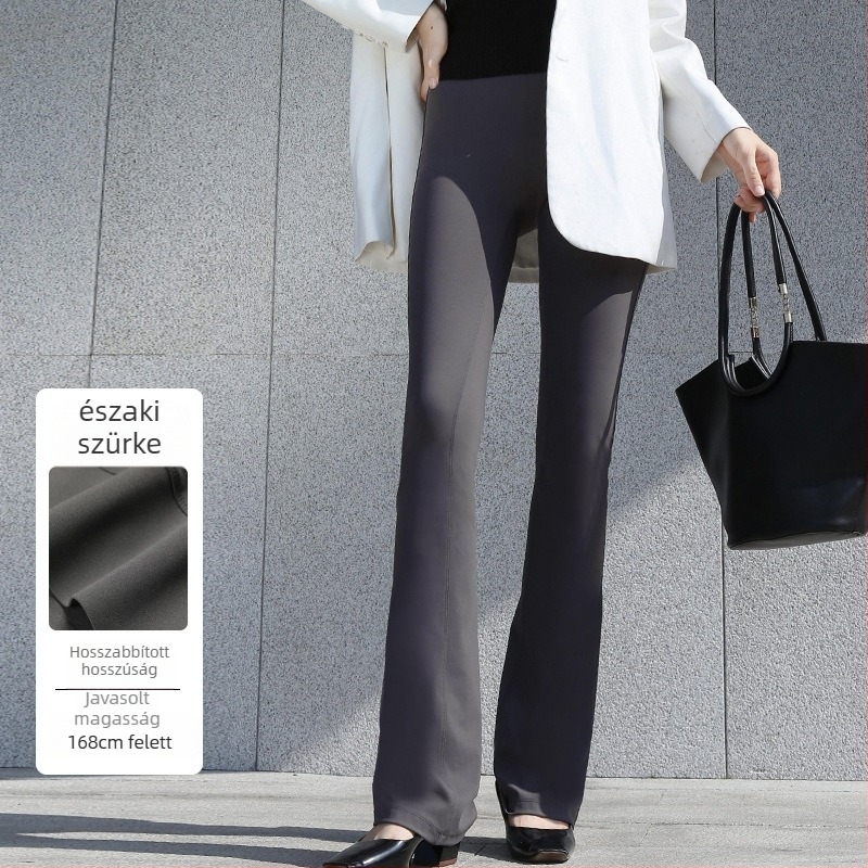 Női micro haranglábú jóga nadrág – magas derék, csípőemelő, karcsúsító szabás, nylon-spandex (70–80% nylon), közepes vastagság