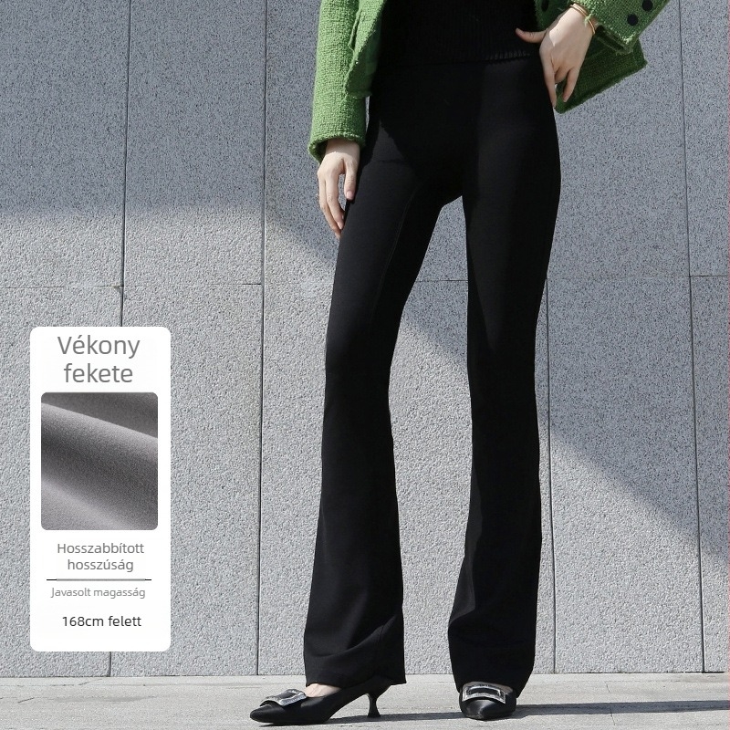 Női micro haranglábú jóga nadrág – magas derék, csípőemelő, karcsúsító szabás, nylon-spandex (70–80% nylon), közepes vastagság