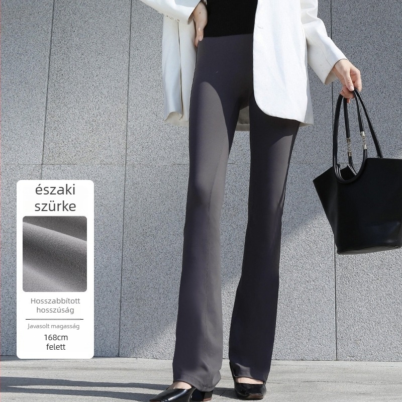 Női micro haranglábú jóga nadrág – magas derék, csípőemelő, karcsúsító szabás, nylon-spandex (70–80% nylon), közepes vastagság