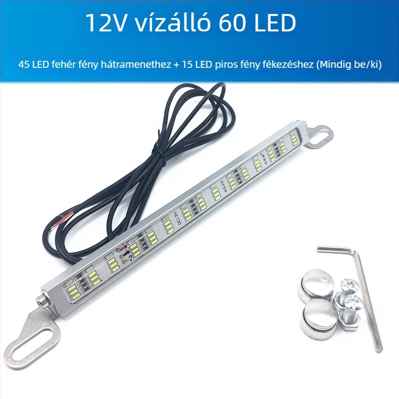 Autó LED többfunkciós hátramenethez és féklámpához 120 SMD rendszámtábla lámpával, 12–24V, LED, élettartam 10000 óra