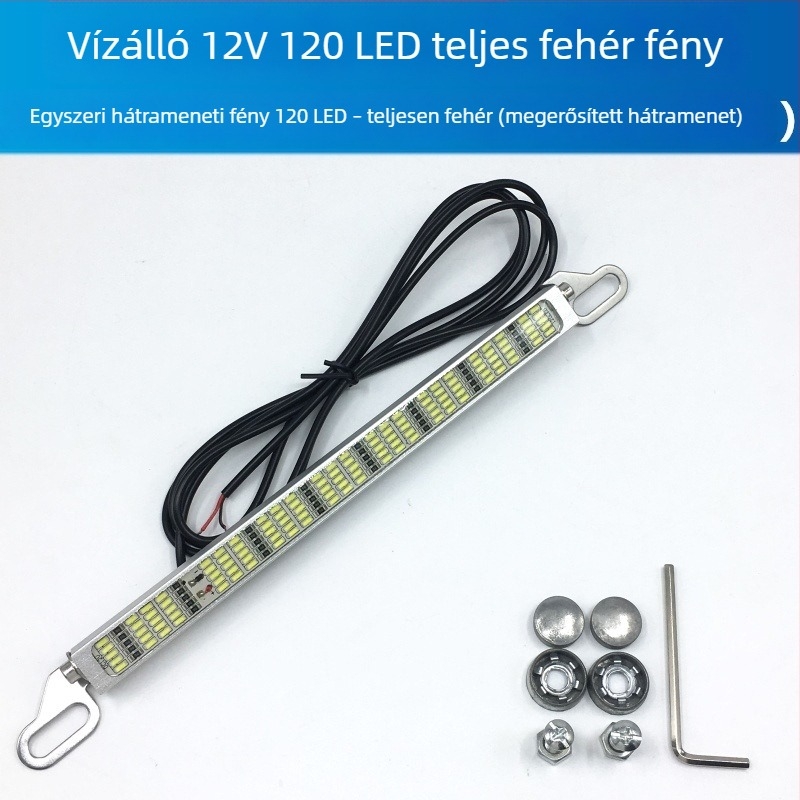 Autó LED többfunkciós hátramenethez és féklámpához 120 SMD rendszámtábla lámpával, 12–24V, LED, élettartam 10000 óra